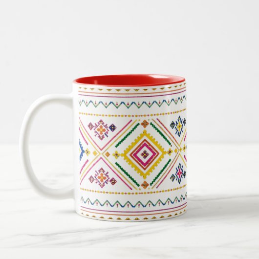 Marokkaans Patroon Mok | Boho Tribale Geometrisch (Links)