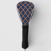 Marokkaans patroon - Navy Blue en Oranje Golfheadcover (Voorkant)