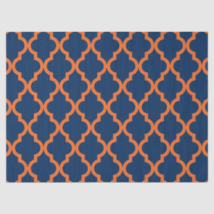 Marokkaans patroon - Navy Blue en Oranje Tissuepapier