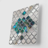 Marokkaans patroon op de parel en de kleurschaal vierkante klok (Hoek)