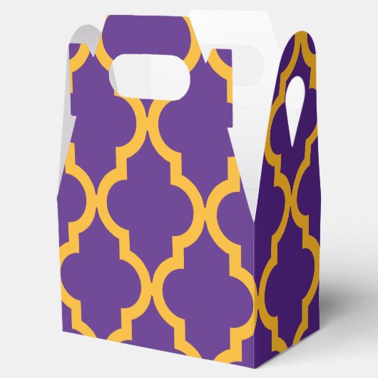 Marokkaans Patroon: Paarse & Goud Bedankdoosjes (Geopend)
