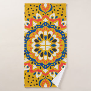 Marokkaans patroon van mozaïekillustraties badhanddoek