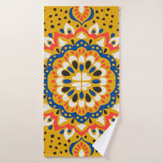 Marokkaans patroon van mozaïekillustraties badhanddoek (Badhanddoek)