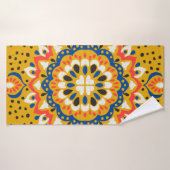 Marokkaans patroon van mozaïekillustraties badhanddoek (Badhanddoek)