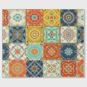 Marokkaans patroon van mozaïekillustraties cadeaupapier (Vlak)