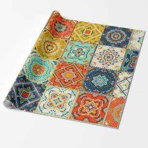 Marokkaans patroon van mozaïekillustraties cadeaupapier