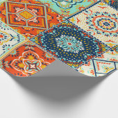 Marokkaans patroon van mozaïekillustraties cadeaupapier (Hoek)