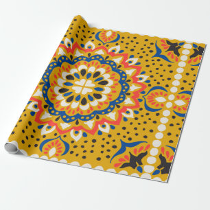 Marokkaans patroon van mozaïekillustraties cadeaupapier