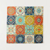 Marokkaans patroon van mozaïekillustraties wandkleed (Voorkant (horizontaal))