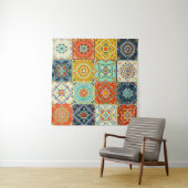 Marokkaans patroon van mozaïekillustraties wandkleed (In situ)