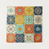 Marokkaans patroon van mozaïekillustraties wandkleed (Voorkant)