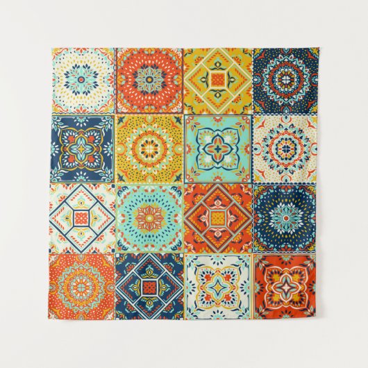 Marokkaans patroon van mozaïekillustraties wandkleed (Voorkant)