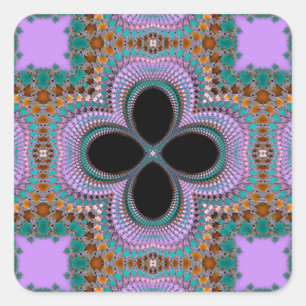 Marokkaans plantaardig patroon vierkante sticker