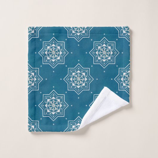 Marokkaans Portugees blauw Azulejos Tile Pattern Bad Handdoek (Wasdoekje)