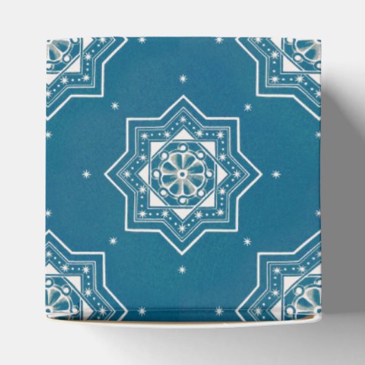 Marokkaans Portugees blauw Azulejos Tile Pattern Bedankdoosjes (Bovenkant)