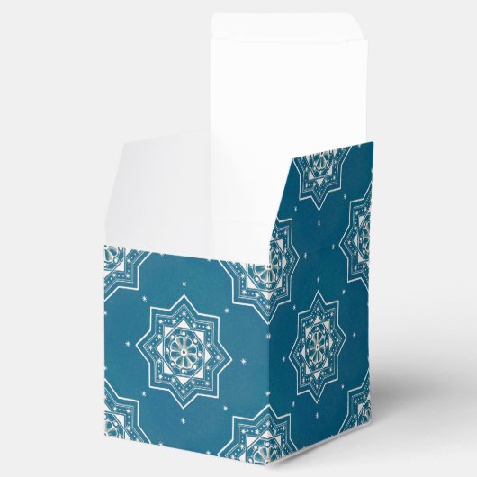 Marokkaans Portugees blauw Azulejos Tile Pattern Bedankdoosjes (Geopend)