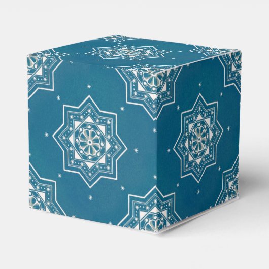 Marokkaans Portugees blauw Azulejos Tile Pattern Bedankdoosjes (Achterkant)