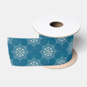 Marokkaans Portugees blauw Azulejos Tile Pattern Satijnen Lint