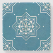 Marokkaans Portugees blauw Azulejos Tile Pattern Stenen Onderzetter (Voorkant)