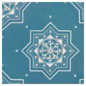 Marokkaans Portugees blauw Azulejos Tile Pattern Stof (Close Up)