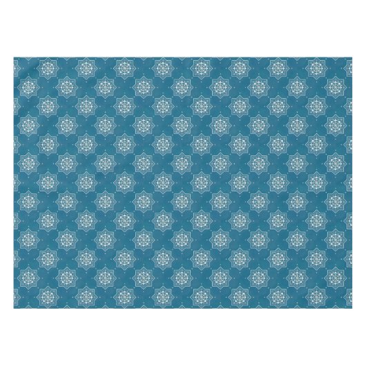 Marokkaans Portugees blauw Azulejos Tile Pattern Tafelkleed (Voorkant (Horizontaal))
