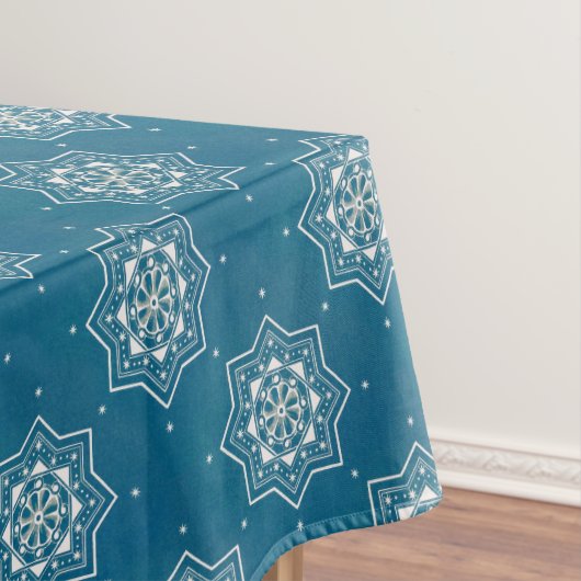 Marokkaans Portugees blauw Azulejos Tile Pattern Tafelkleed (Voorbeeld)