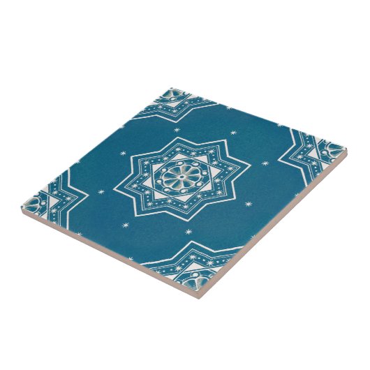 Marokkaans Portugees blauw Azulejos Tile Pattern Tegeltje (Zijkant)