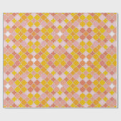 Marokkaans Quatrefoil Brilliant Vermilion en Amber Cadeaupapier (Vlak)