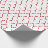 Marokkaans Quatrefoil Dark Red op wit Cadeaupapier (Hoek)