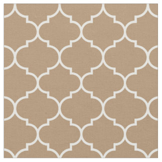 Marokkaans Quatrefoil - Geprecte koffie & wit Stof