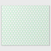 Marokkaans Quatrefoil Light Green op White Cadeaupapier (Vlak)