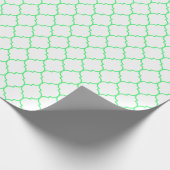 Marokkaans Quatrefoil Light Green op White Cadeaupapier (Hoek)