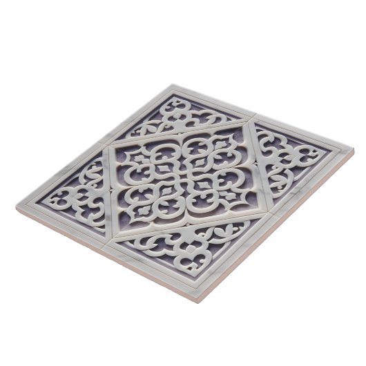 Marokkaans Quatrefoil Ornament Tegeltje (Zijkant)