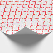 Marokkaans Quatrefoil Rood op wit omslagpapier Cadeaupapier (Hoek)