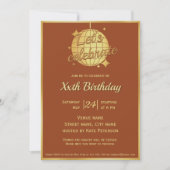 Marokkaans roestig bruin goud verjaardagsfeestje kaart (Voorkant)