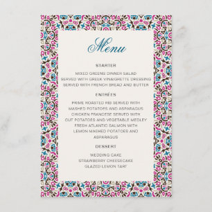 Marokkaans rooster geometrische mandala bruiloft menu