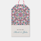 Marokkaans rooster geometrische mandala-huwelijk cadeaulabel (Achterkant)
