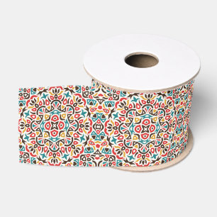 Marokkaans rooster geometrische mandala-huwelijk grosgrain lint