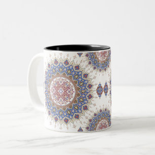 Marokkaans Sierlijk Geometrisch Patroon Tweekleurige Koffiemok