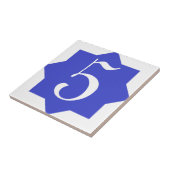 Marokkaans Star Blue-nummer Tegeltje (Zijkant)