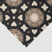 Marokkaans stijlvol zwart en beige geometrisch pat tissuepapier (Detail)