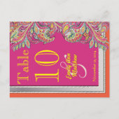 Marokkaans tangerine- en Fuchsietabel nummer Briefkaart (Voorkant)