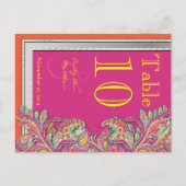 Marokkaans tangerine- en Fuchsietabel nummer Briefkaart (Achterkant)