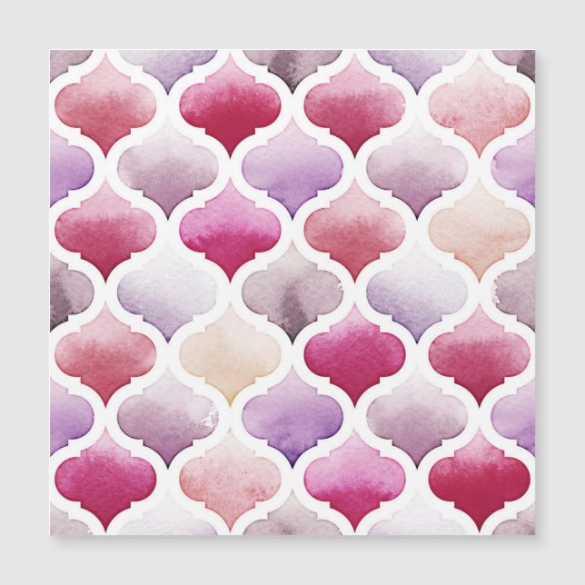 Marokkaans tapijt: Waterverf Tanger Pattern. (Voorkant)