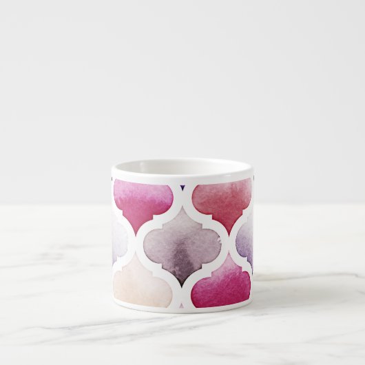 Marokkaans tapijt: Waterverf Tanger Pattern. Espresso Kop (Voorkant)