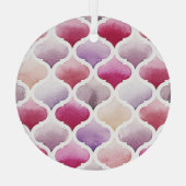 Marokkaans tapijt: Waterverf Tanger Pattern. Glas Ornament (Achterkant)