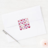 Marokkaans tapijt: Waterverf Tanger Pattern. Vierkante Sticker (Envelop)