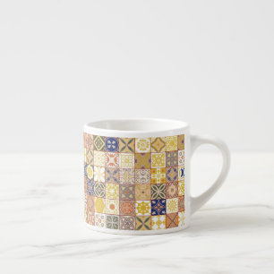 Marokkaans tegelgeel en blauw espresso kop