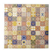 Marokkaans tegelgeel en blauw tegeltje (Voorkant)