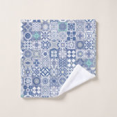 Marokkaans tegelpastelblauw bad handdoek (Wasdoekje)